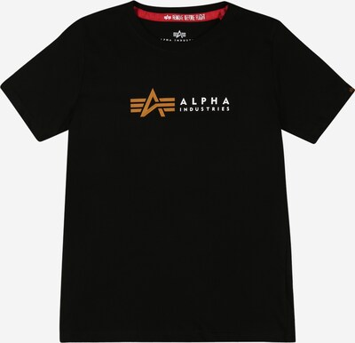 ALPHA INDUSTRIES T-Shirt in goldgelb / schwarz / weiß, Produktansicht