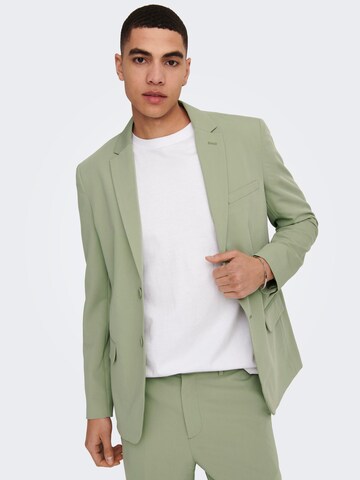 Coupe regular Veste de costume Only & Sons en vert