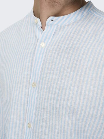 Only & Sons - Ajuste estrecho Camisa 'Caiden' en azul