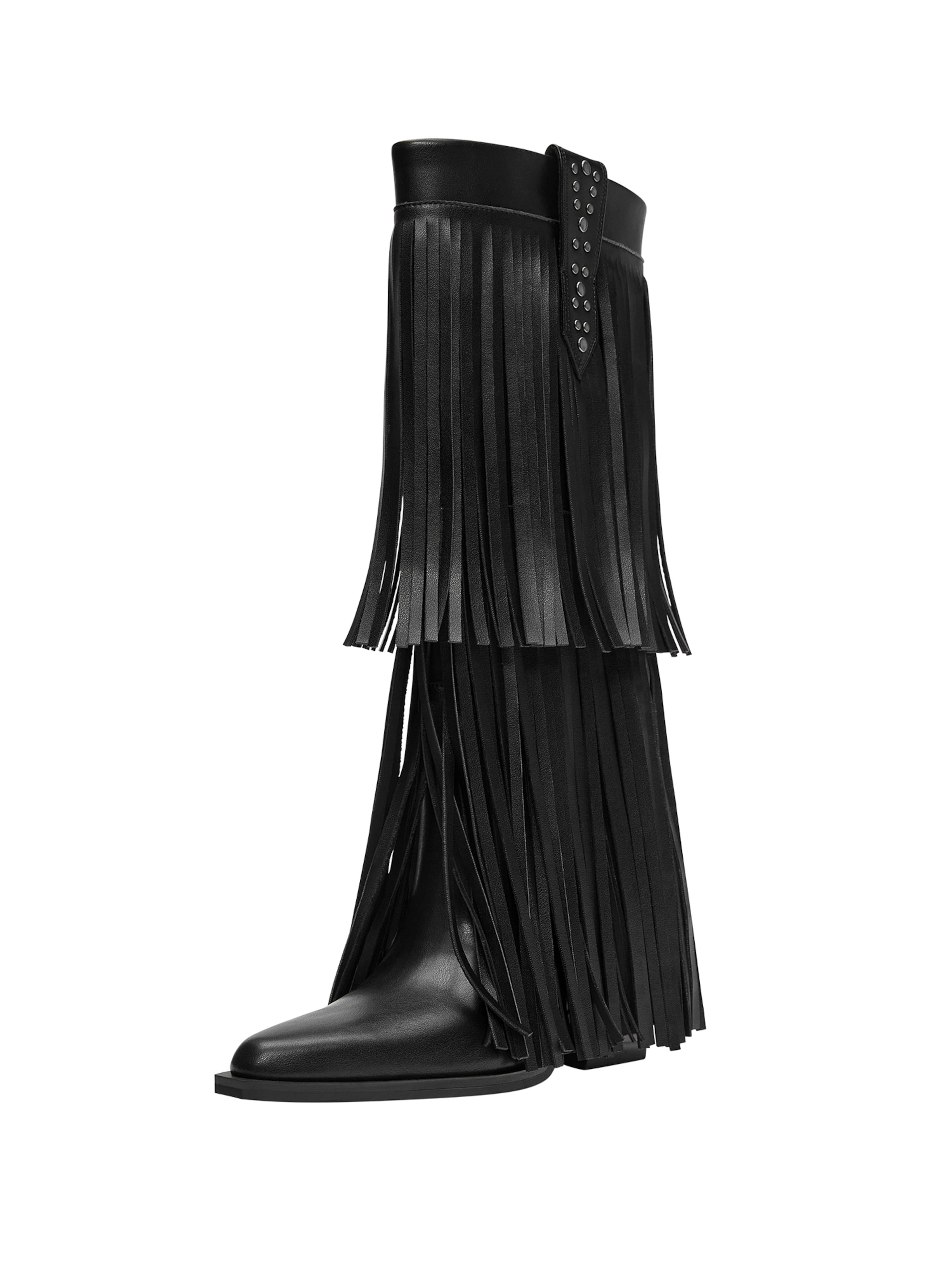 Bottes Pull&Bear en noir : devant