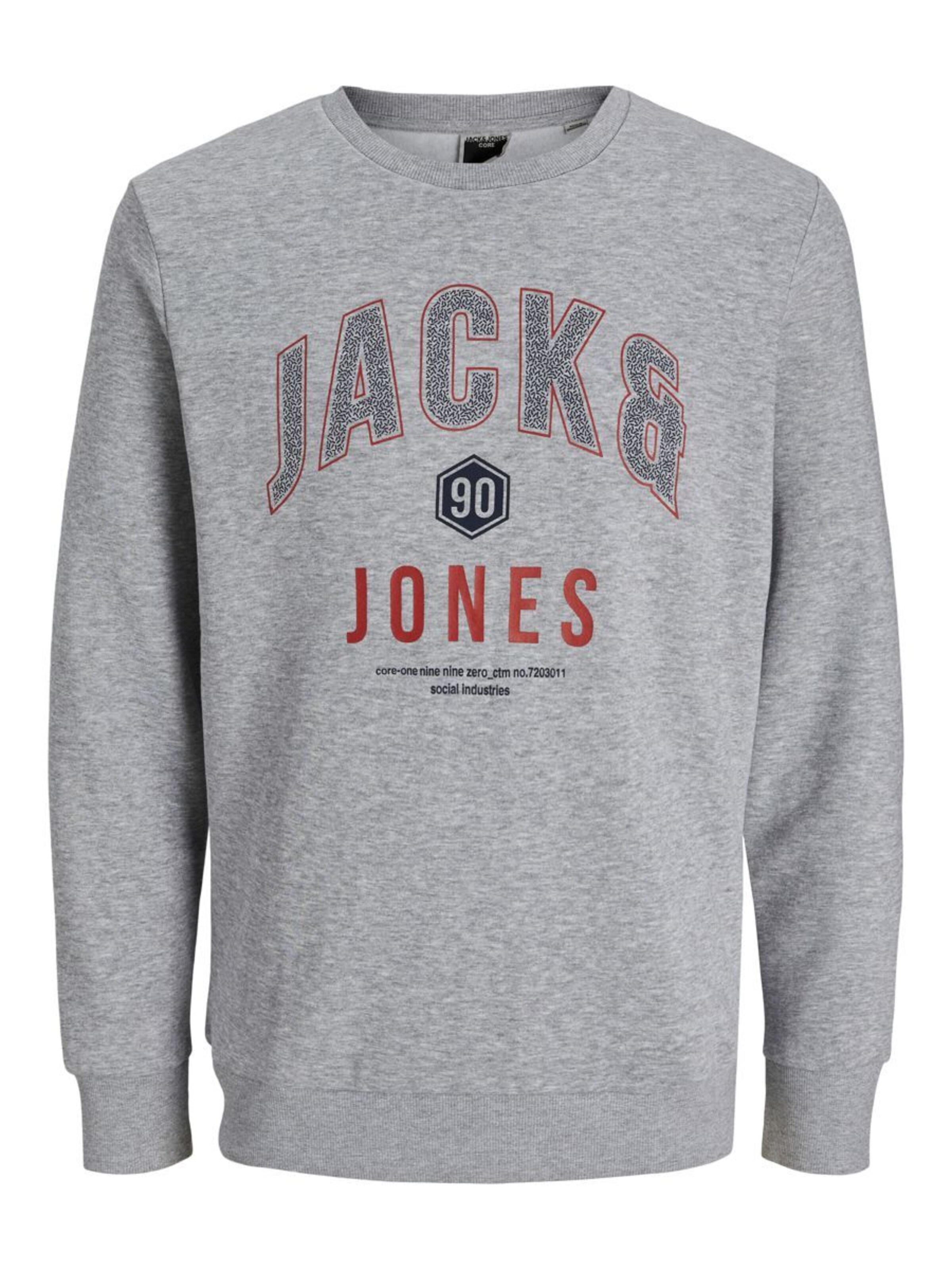 JACK & JONES Sweatshirt 'Thomas' in Grey / Red, Item view