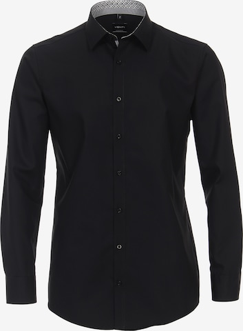 VENTI Business Shirt in Black: front