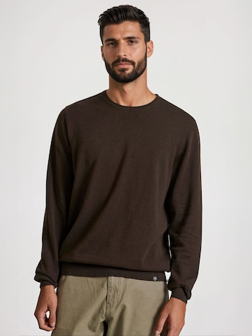 Pull-over Funky Buddha en marron : devant