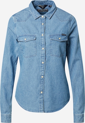 Superdry Blouse in Blauw: voorkant