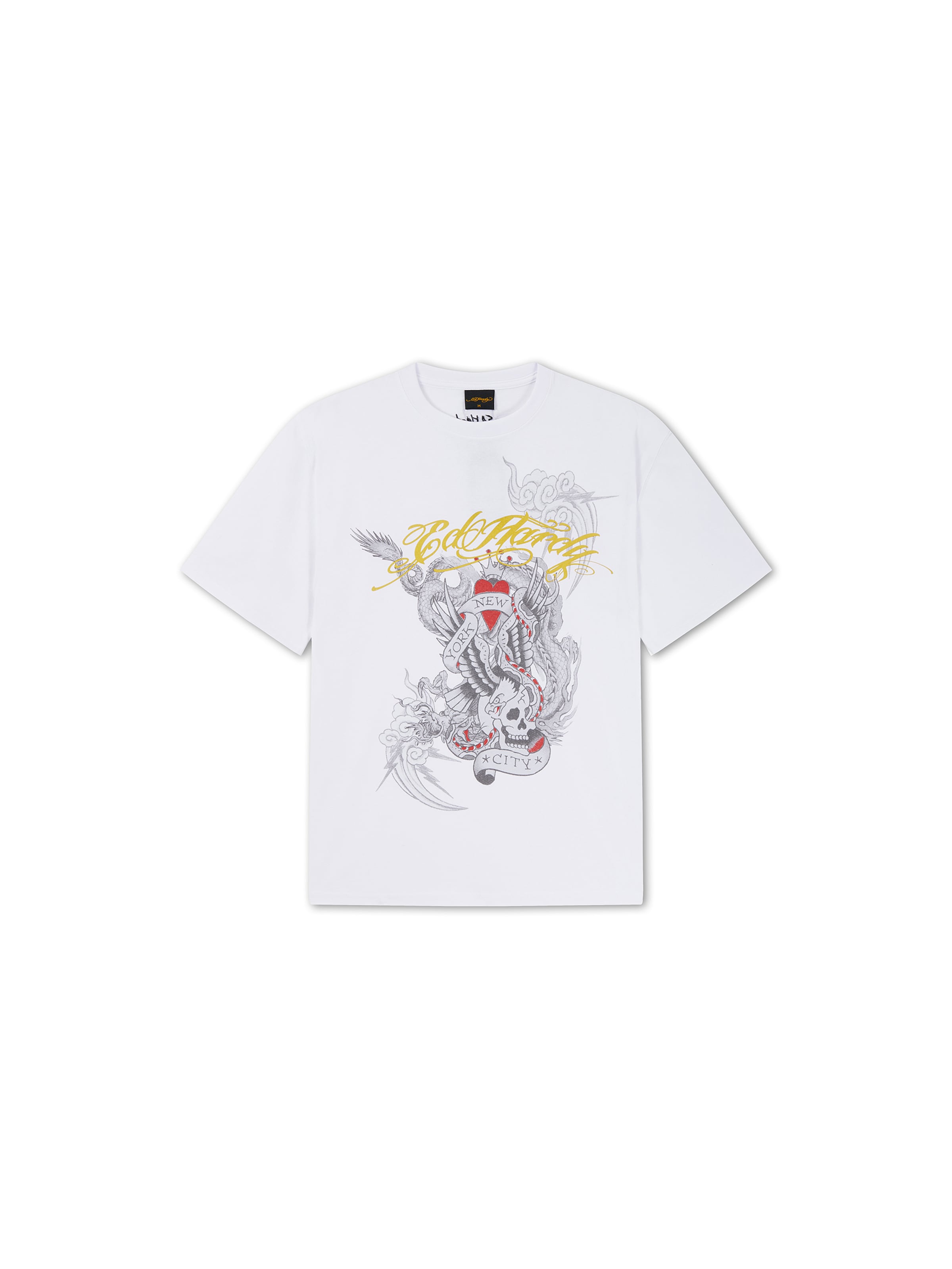 Maglietta 'Storming New York' di Ed Hardy in bianco: frontale