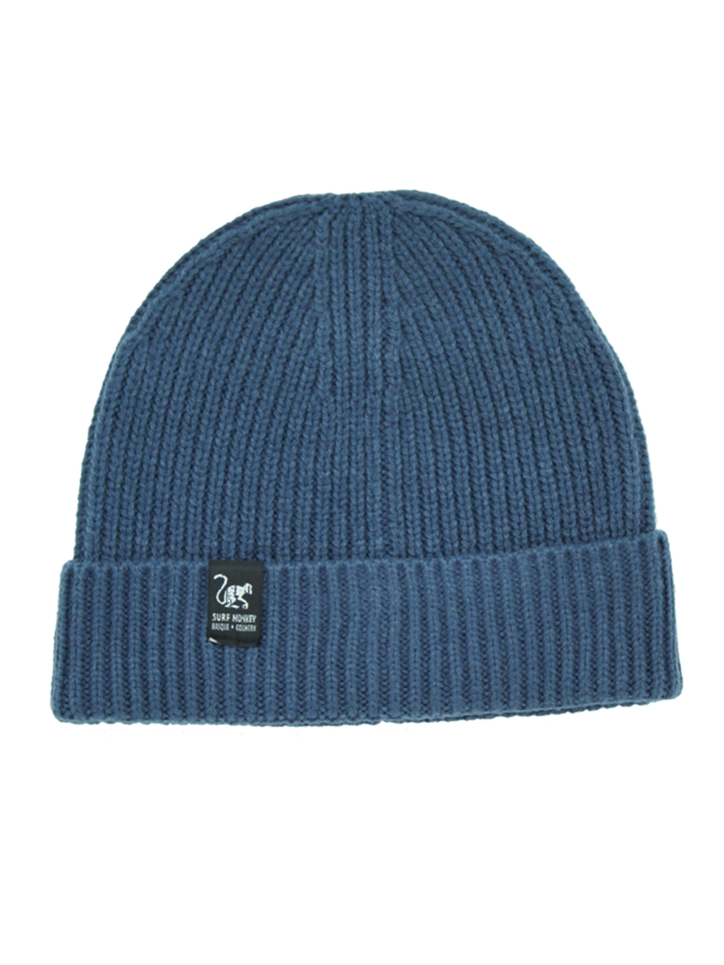 Surf Monkey Beanie in Blue: front