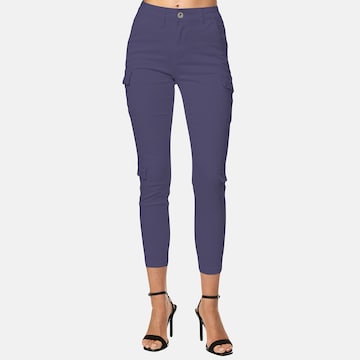 Elara Skinny Cargobroek in Blauw: voorkant