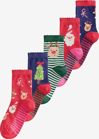 Next - Calcetines 'Rich Christmas Character' en azul: frente