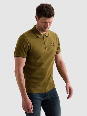 PME Legend - Camiseta 'PME LEGEND - Polo shirt in piqué with zipper closure' en marrón