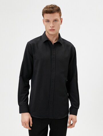 Koton Regular fit Button Up Shirt in Black: front
