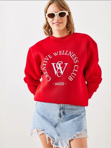 Bianco Lucci Sweatshirt in Rot