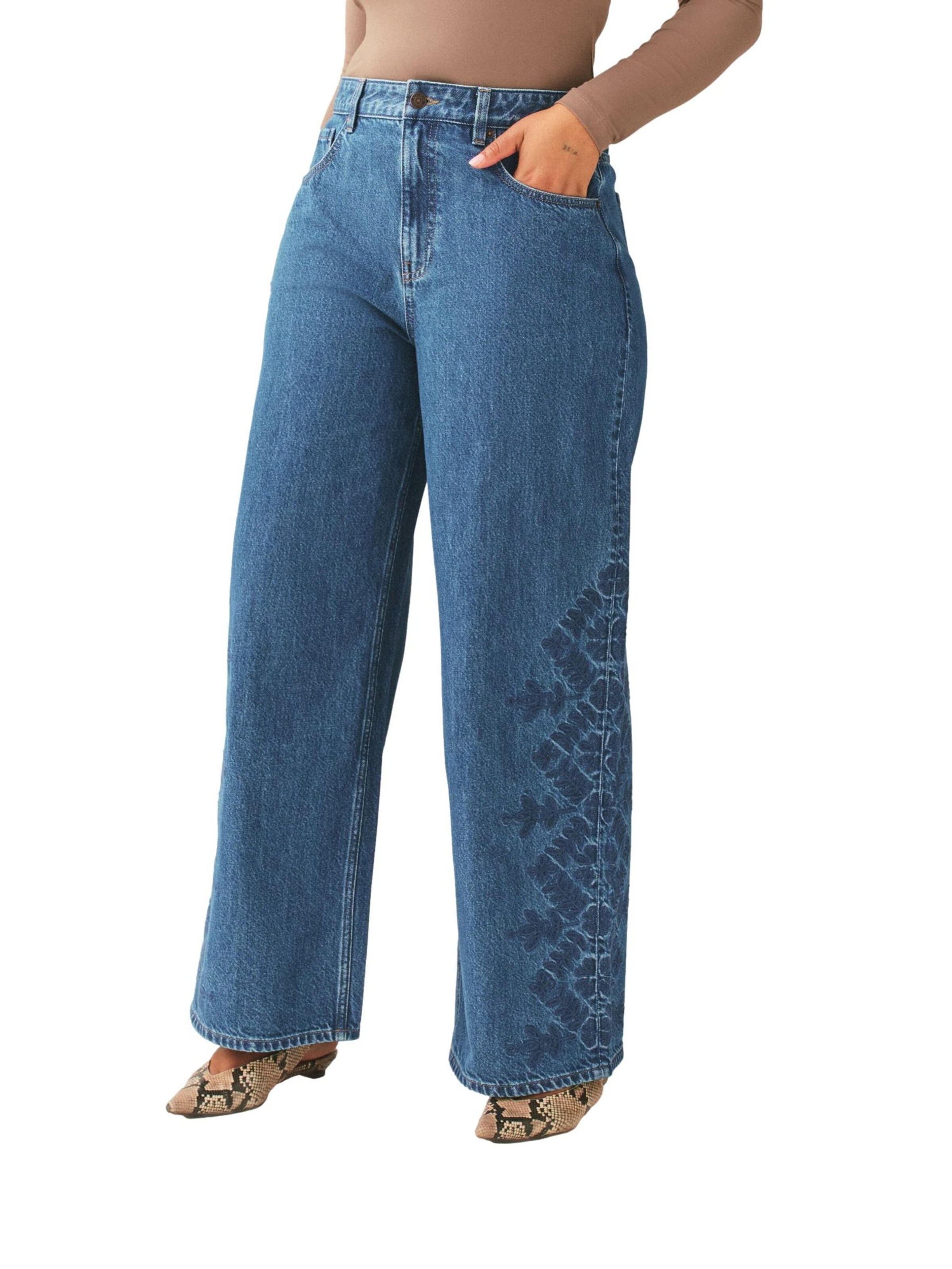 Next Wide Leg Jeans in Blau: Vorderseite