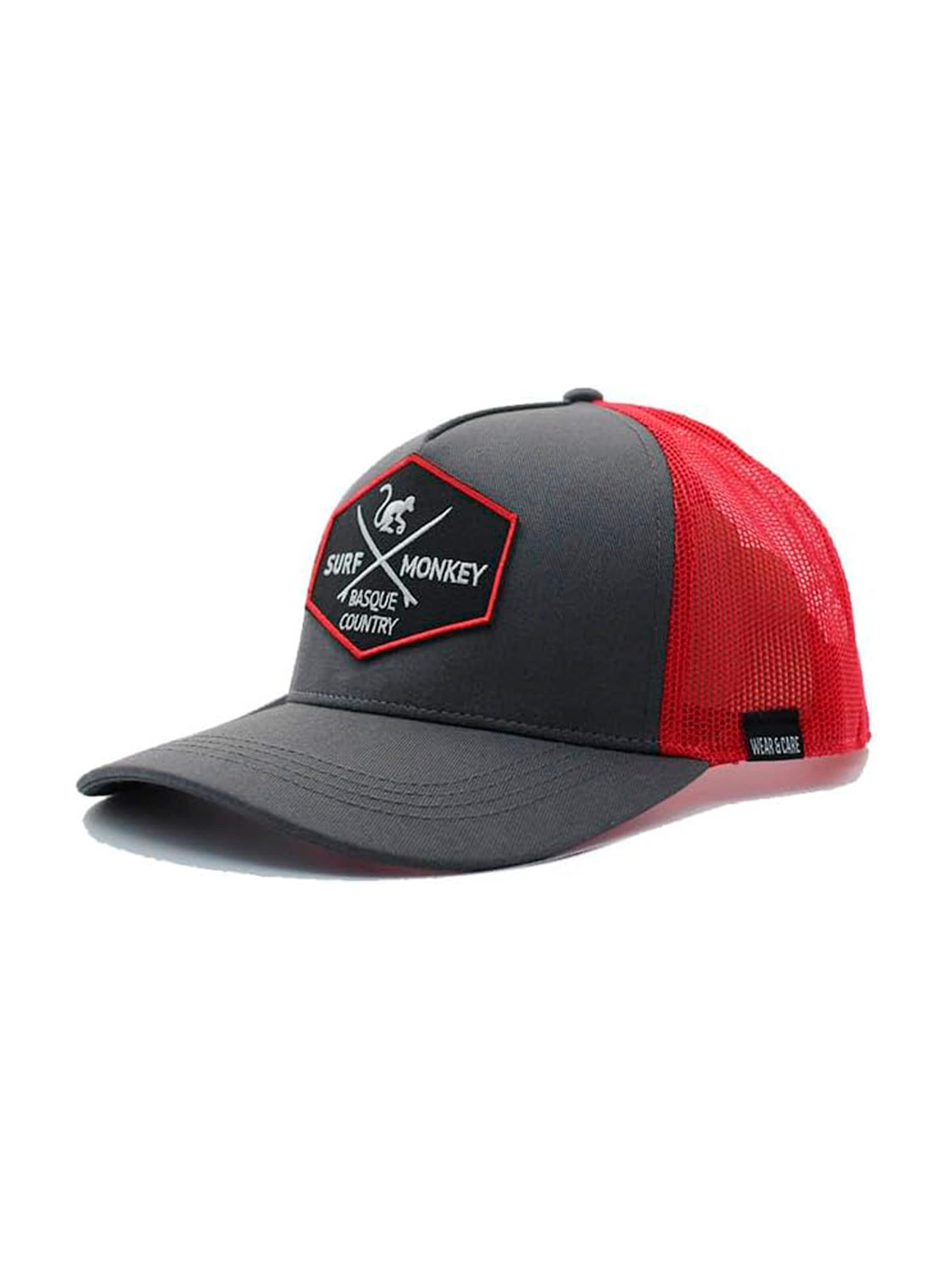 Surf Monkey - Boné desportivo em vermelho: frente