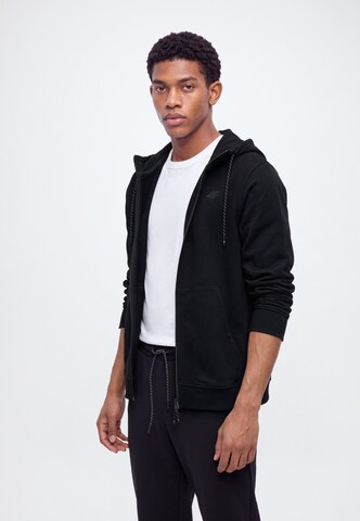 4F - Sudadera con cremallera deportiva en negro