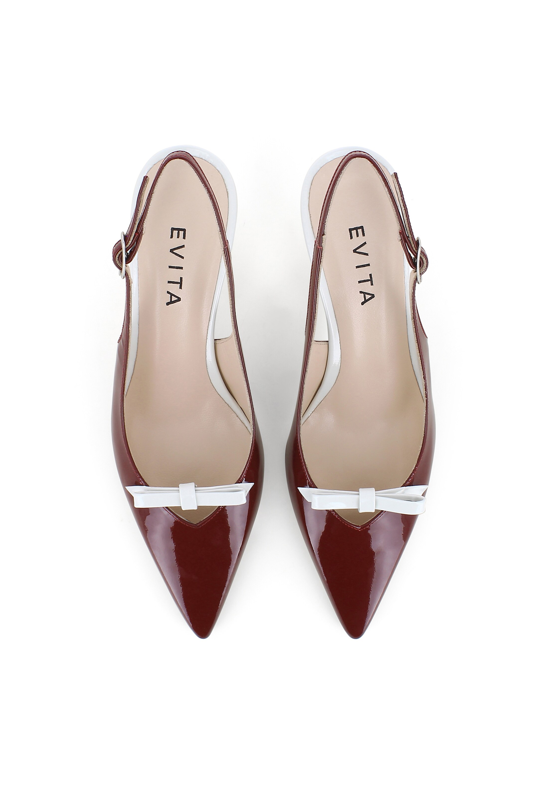 Escarpins à bride arrière 'PERLA' EVITA en rouge