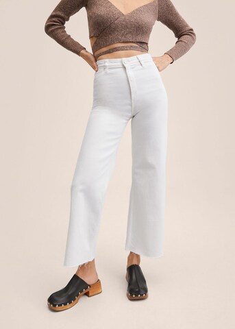 Wide leg Jeans 'Catherin' de la MANGO pe alb: față
