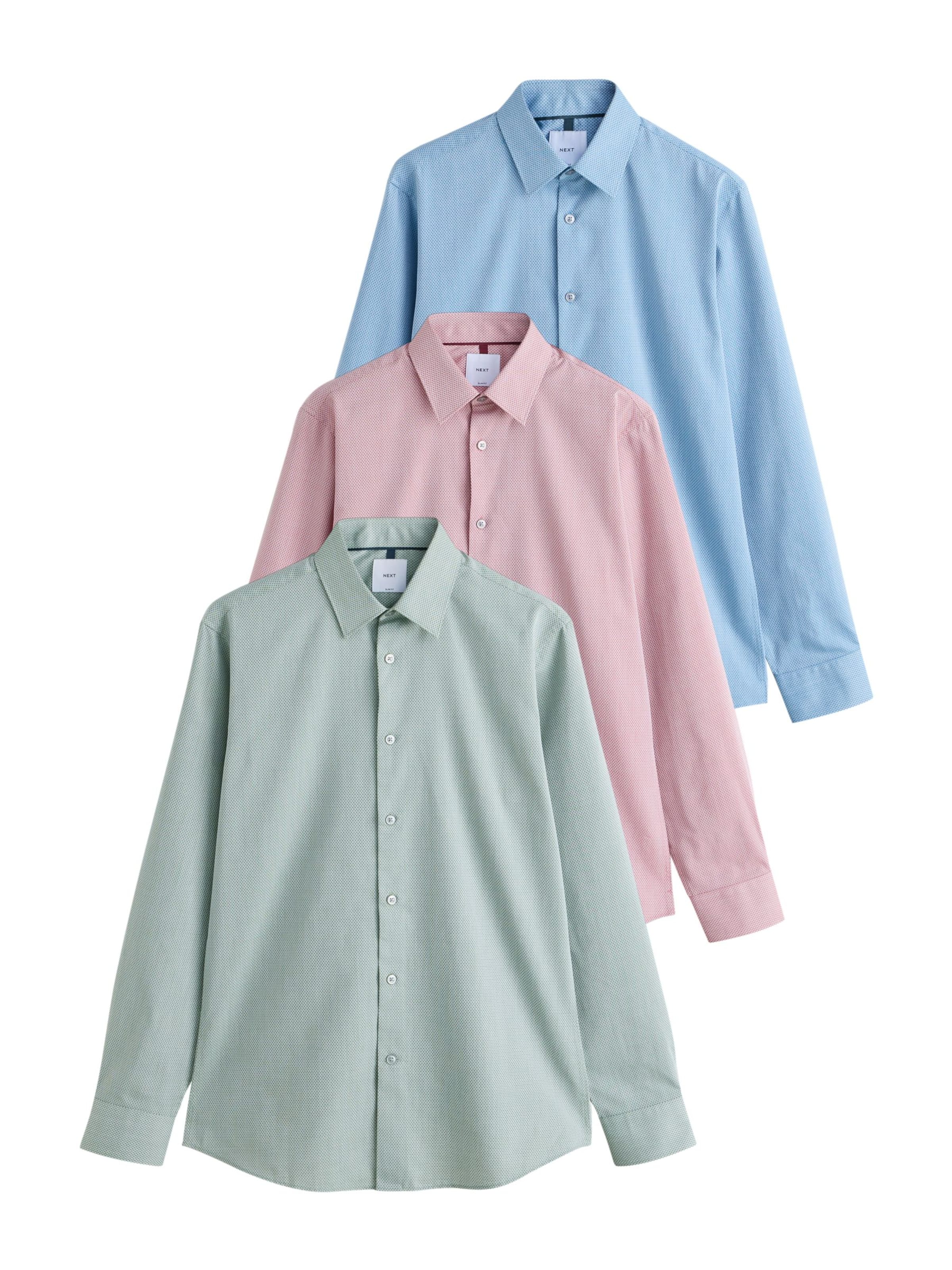 Next - Ajuste estrecho Camisa en azul: frente