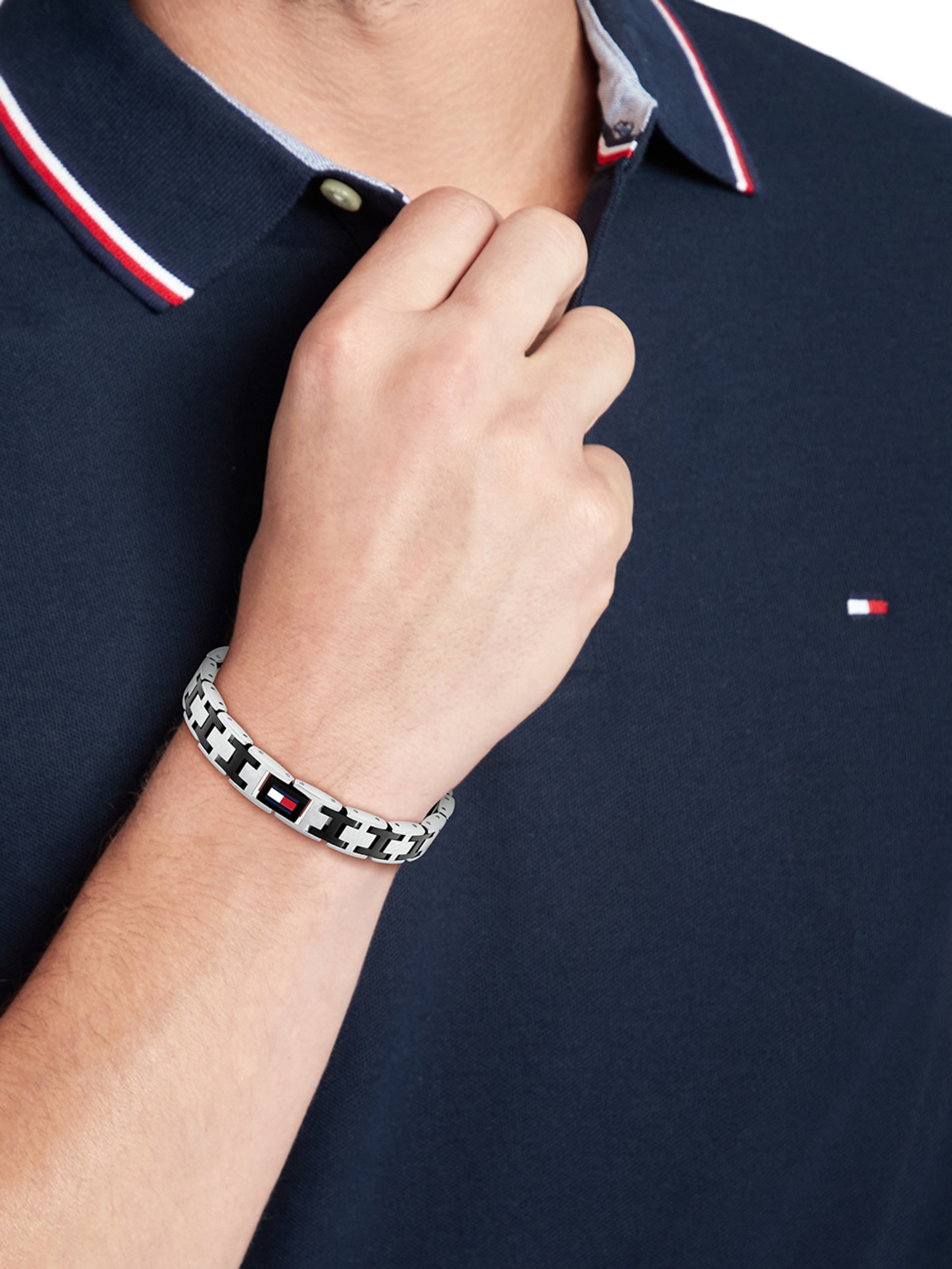 TOMMY HILFIGER Гривна 'H-Link' в черно: отпред