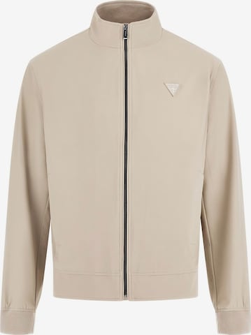 GUESS Athletic Jacket in Beige: front