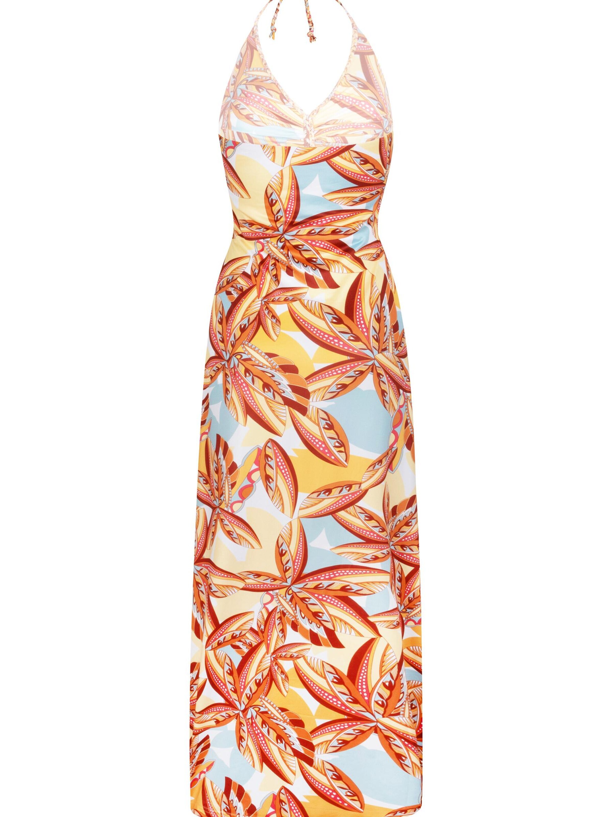 Chic by Lirette Jurk 'Halter dress Palm' in Geel