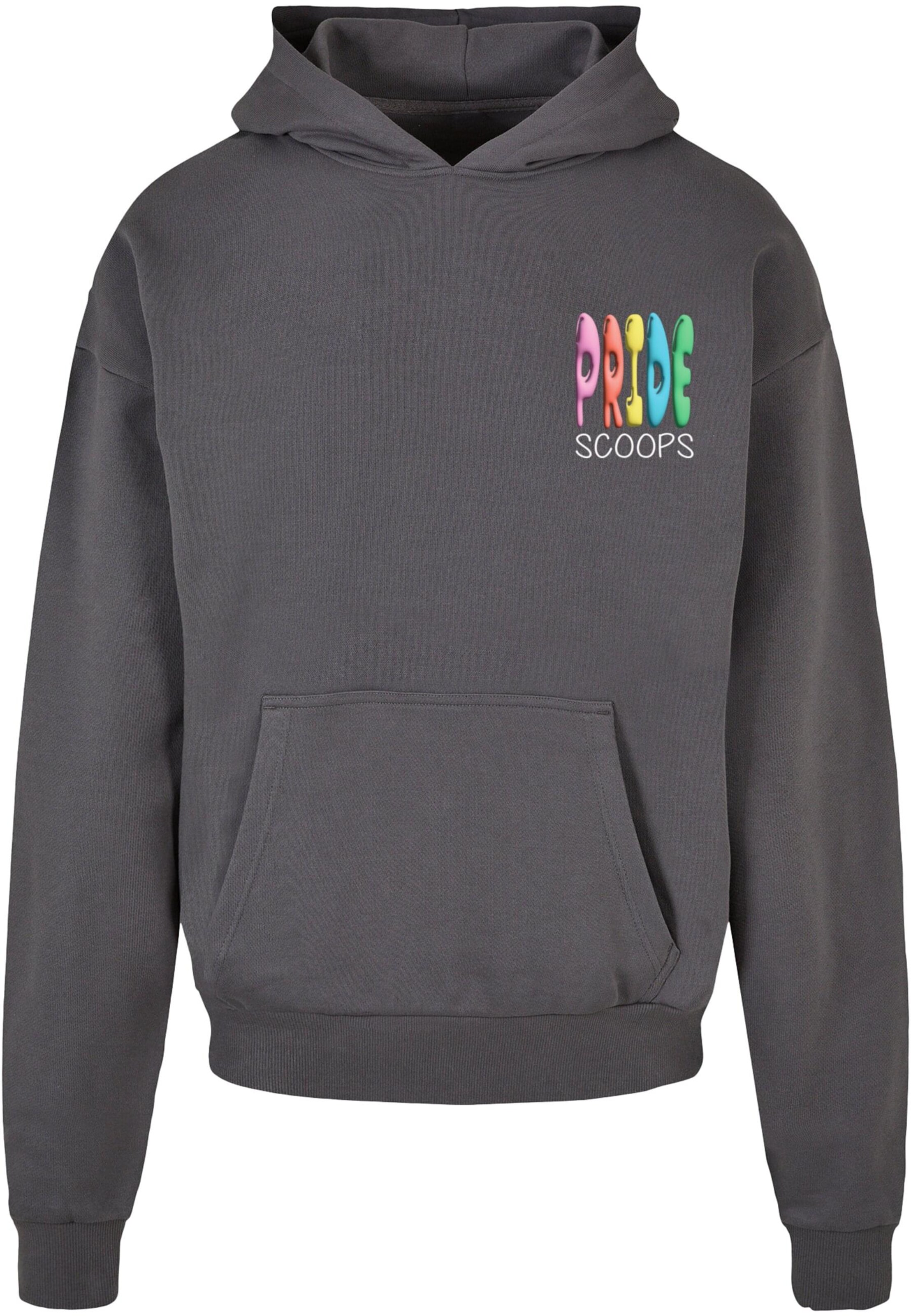 Merchcode Sweatshirt 'Pride Scoops' in Grau: Vorderseite