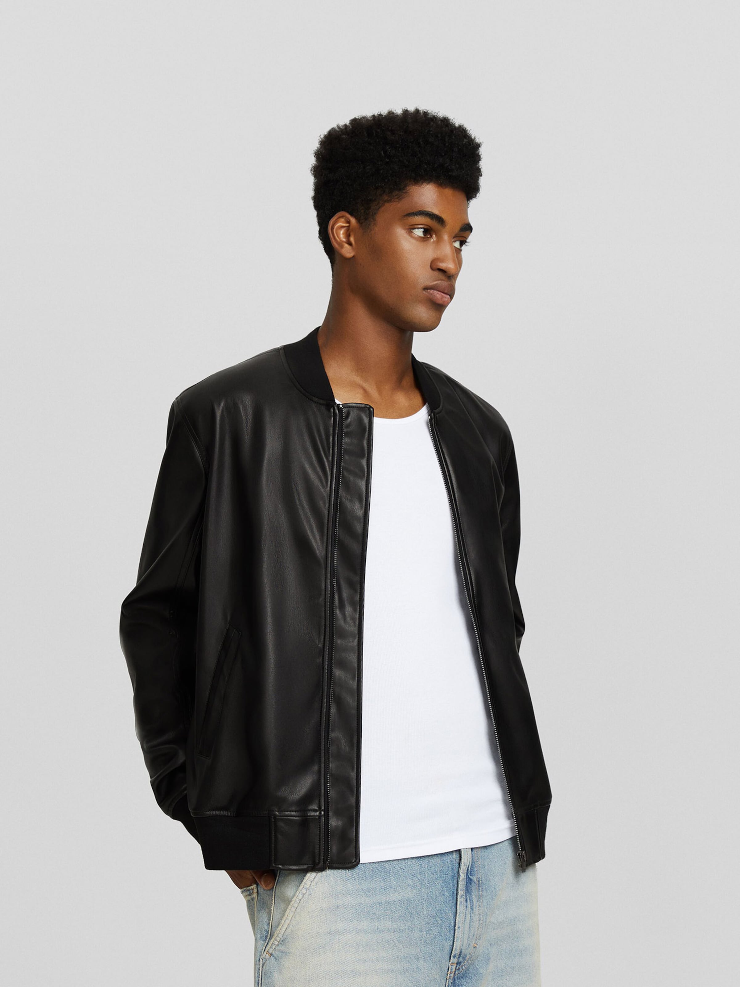 Veste en best sale cuir noir bershka