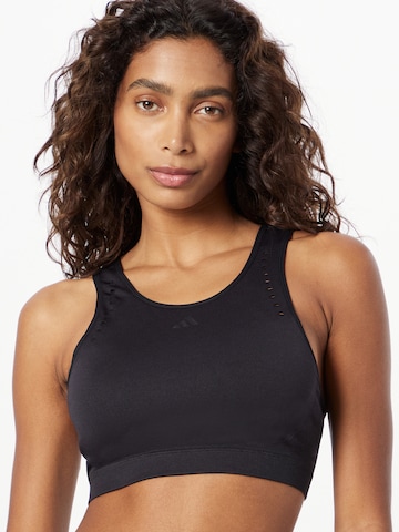 ADIDAS PERFORMANCE Bralette Sports bra 'Aero Light-Support' in Black: front