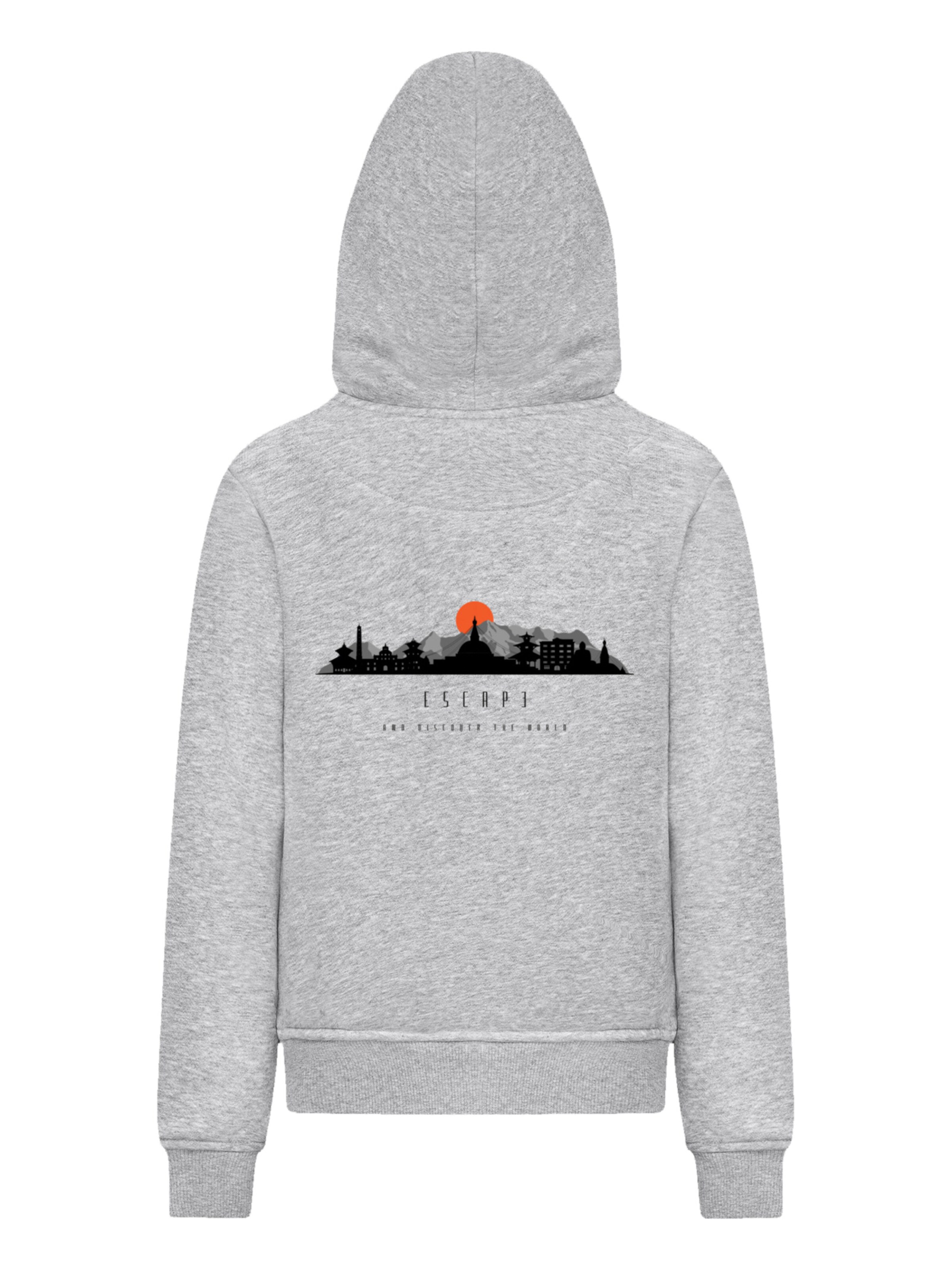 Sweat-shirt 'Escape Discover the World Asian Town' F4NT4STIC en gris