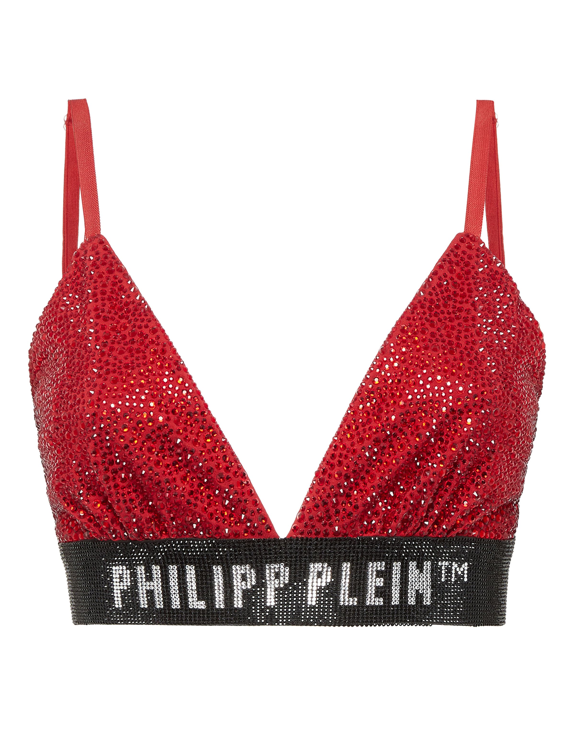Philipp Plein Triangle Bra in Red: front