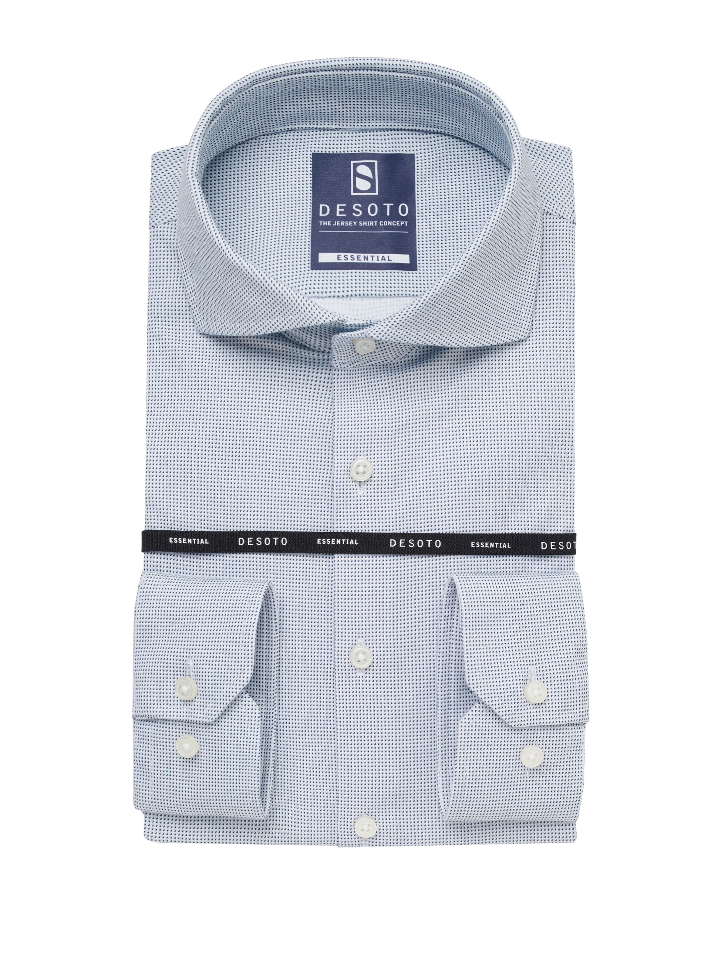 DESOTO Slim Fit Jerseyhemd in Blau