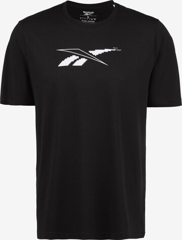 T-Shirt fonctionnel 'Road Trip' Reebok en noir : devant
