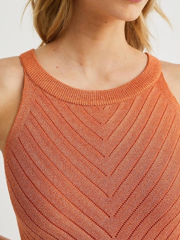 WE Fashion Pletena obleka | oranžna barva