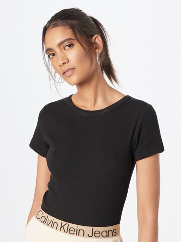 Calvin Klein Jeans - Camiseta en negro: frente