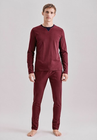 SEIDENSTICKER Pyjama 'Crew Neck' in Rot: front