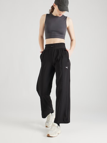 PUMA Wide leg Παντελόνι φόρμας 'Fit Double' σε μαύρο