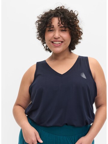 Active by Zizzi Sporttop in Blauw: voorkant