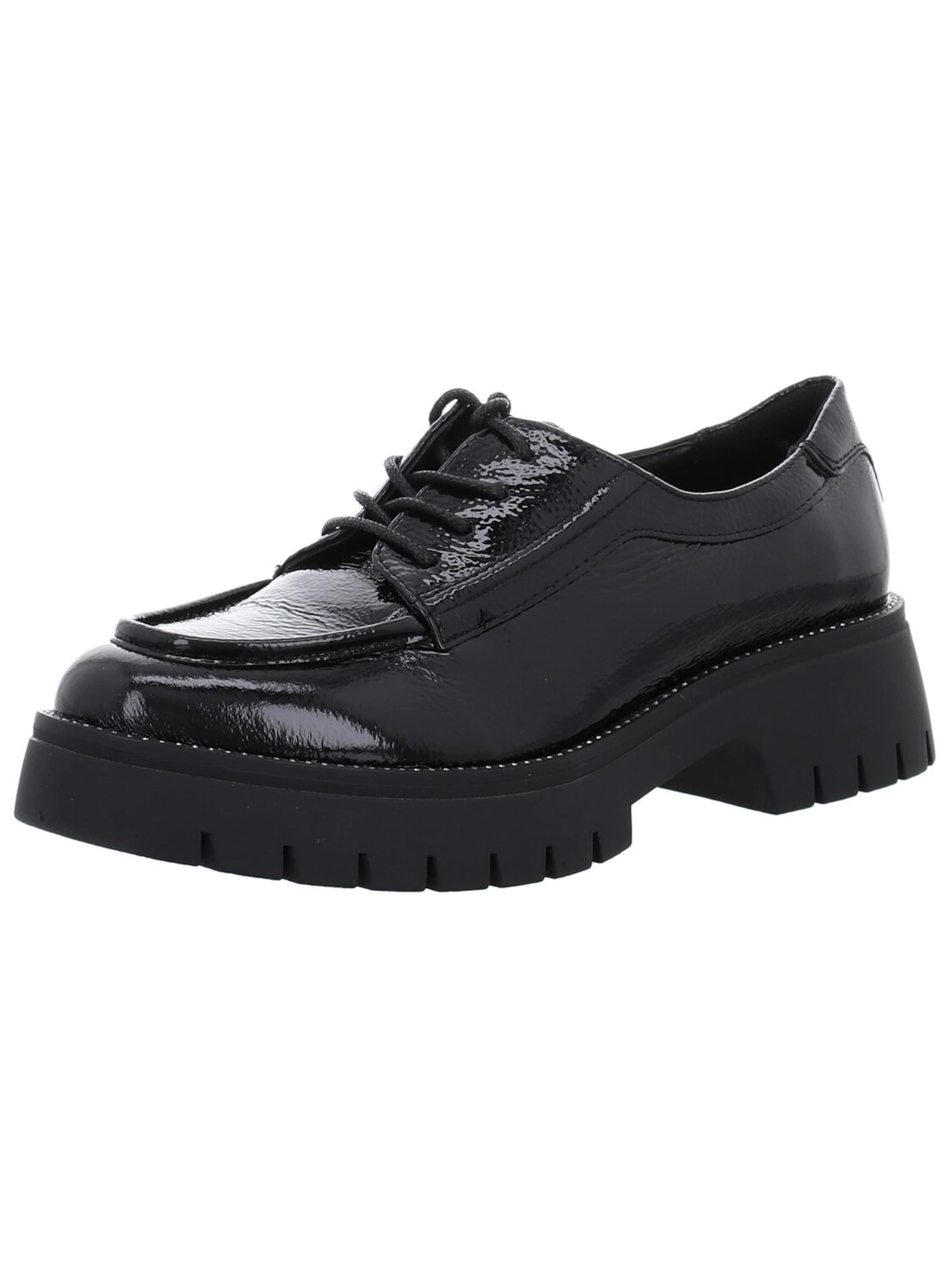 Regarde le Ciel Schnürschuh 'Damen Schnürschuh LETICIA-01-6559 Echt Leder in schwarz' in Schwarz: Vorderseite
