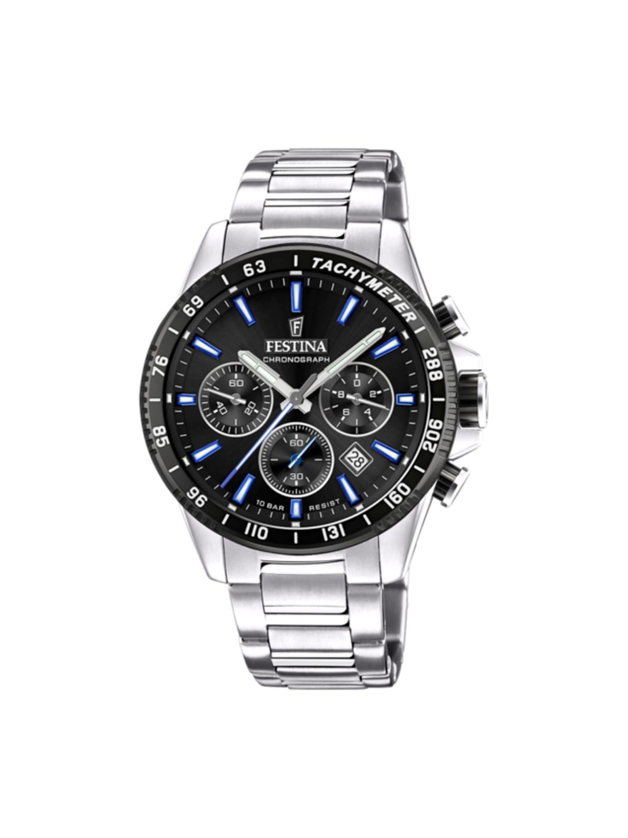 FESTINA Zegarek analogowy 'Chronograph TIMELESS CHRONOGRAPH' w kolorze czarny: przód
