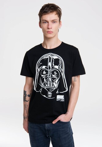 LOGOSHIRT Shirt 'Star Wars' in Black: front