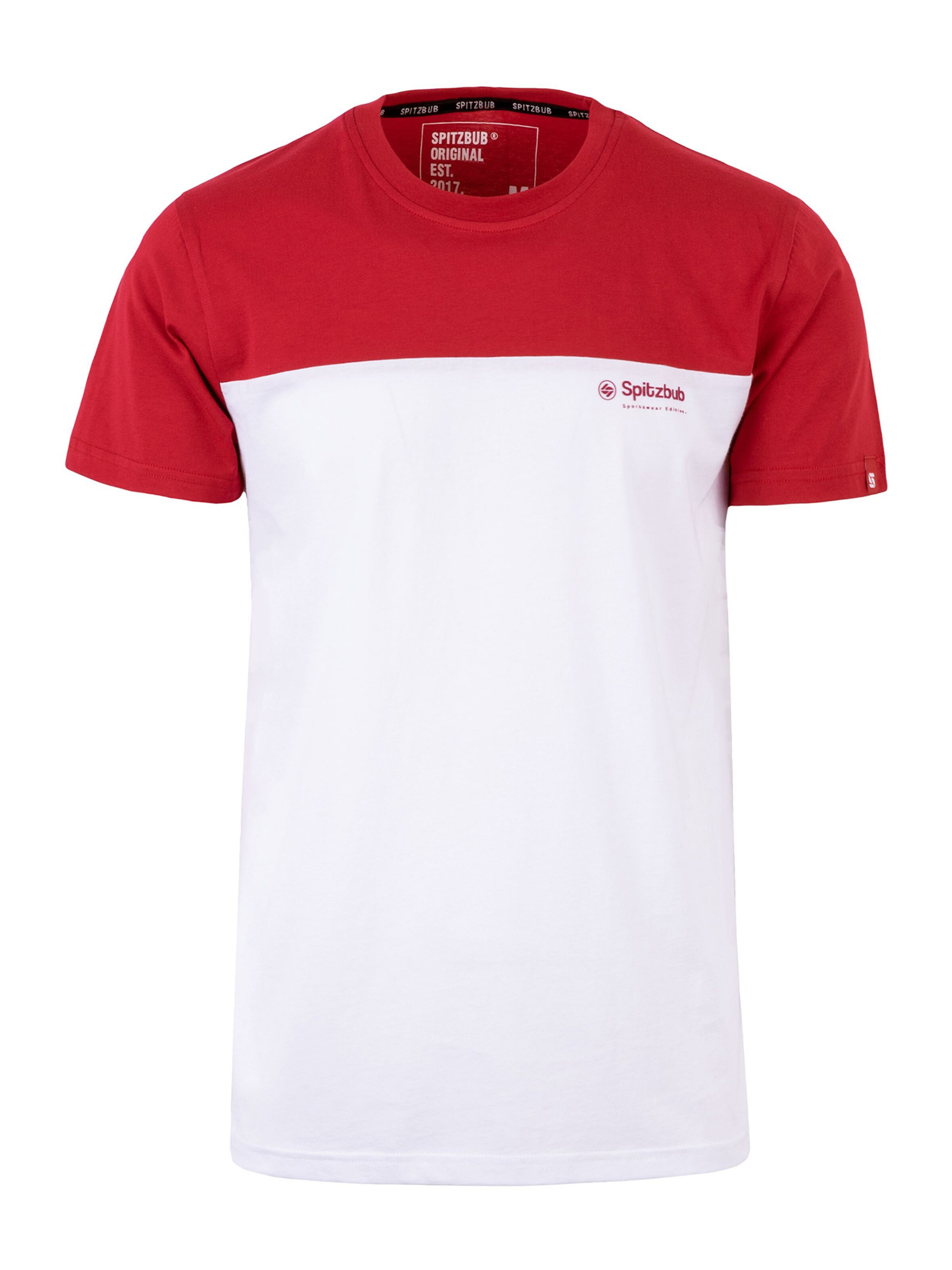 SPITZBUB Shirt 'Half Sports' in Rot: Vorderseite