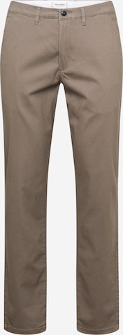 JACK & JONES - Regular Calças chino 'OLLIE DAVE' em castanho: frente