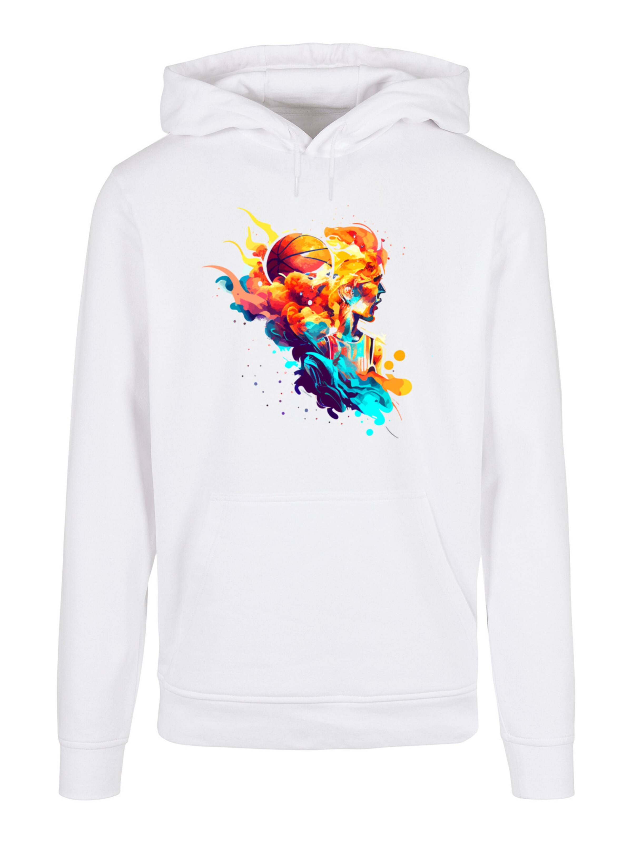 F4NT4STIC Sweatshirt ' Abstract player' in Wit: voorkant