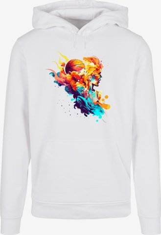 F4NT4STIC Sweatshirt ' Abstract player' in Wit: voorkant
