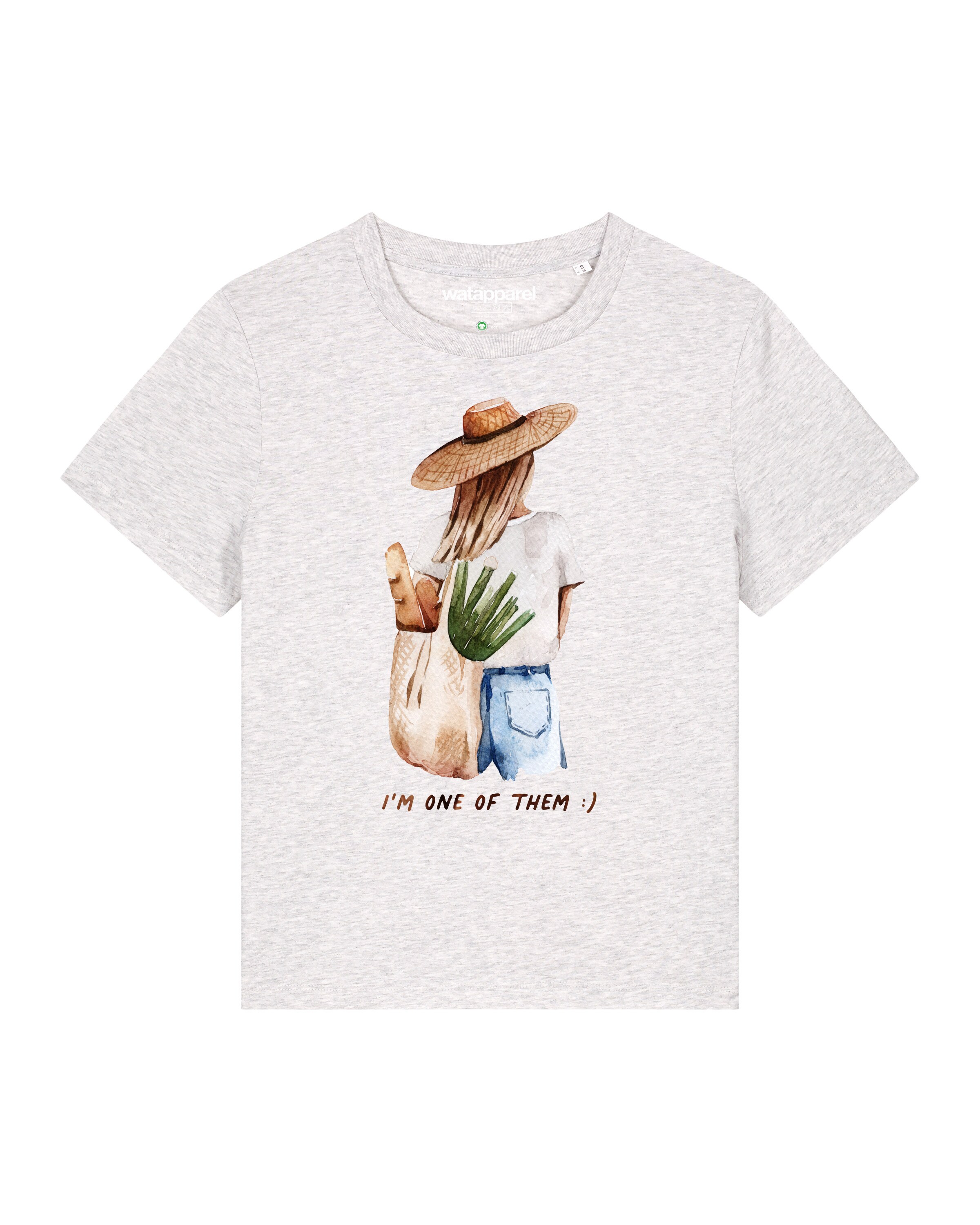 T-shirt Watapparel en gris : devant