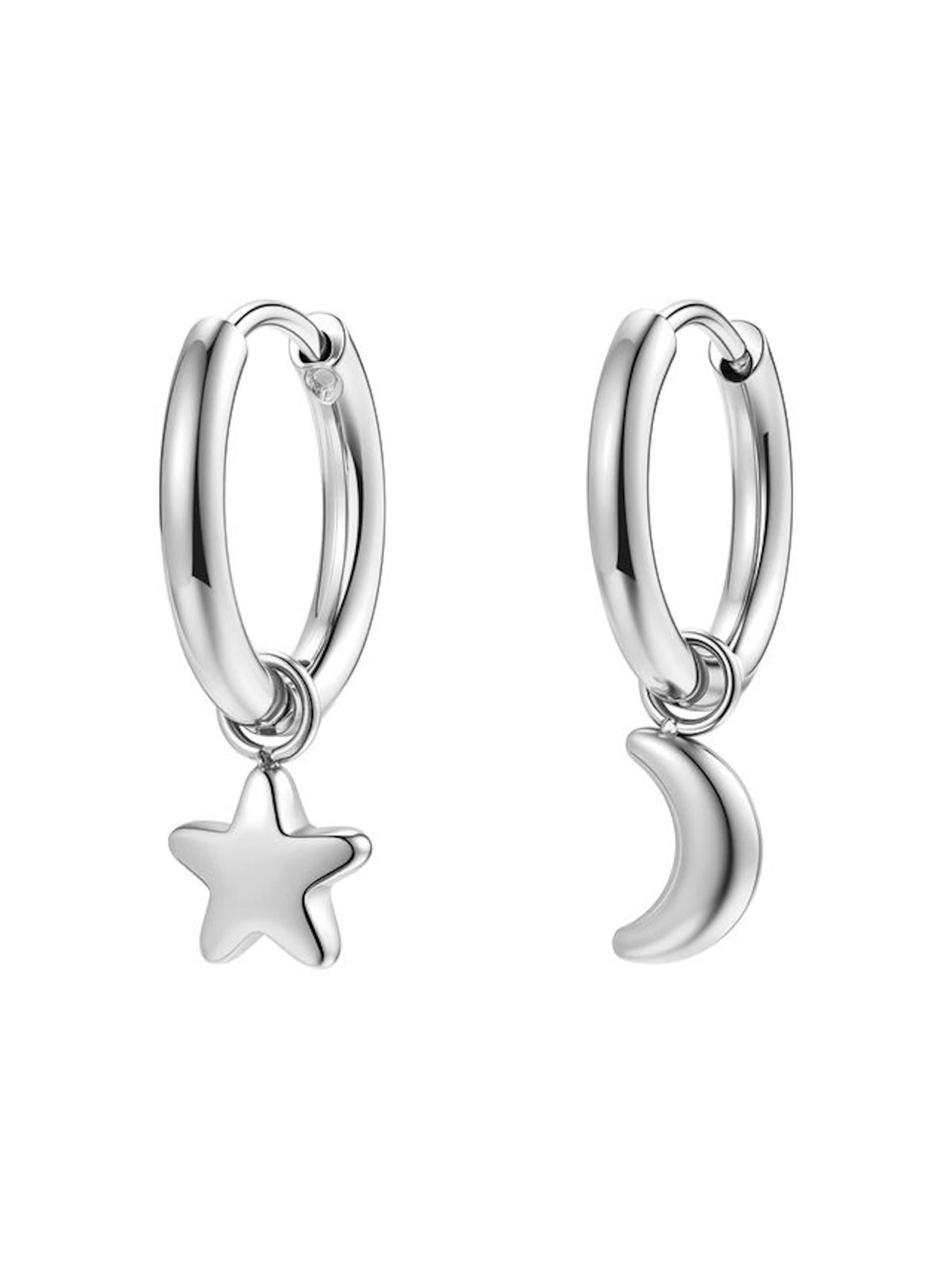 Hey Happiness - Pendientes 'Lunar Glow' en plata: frente