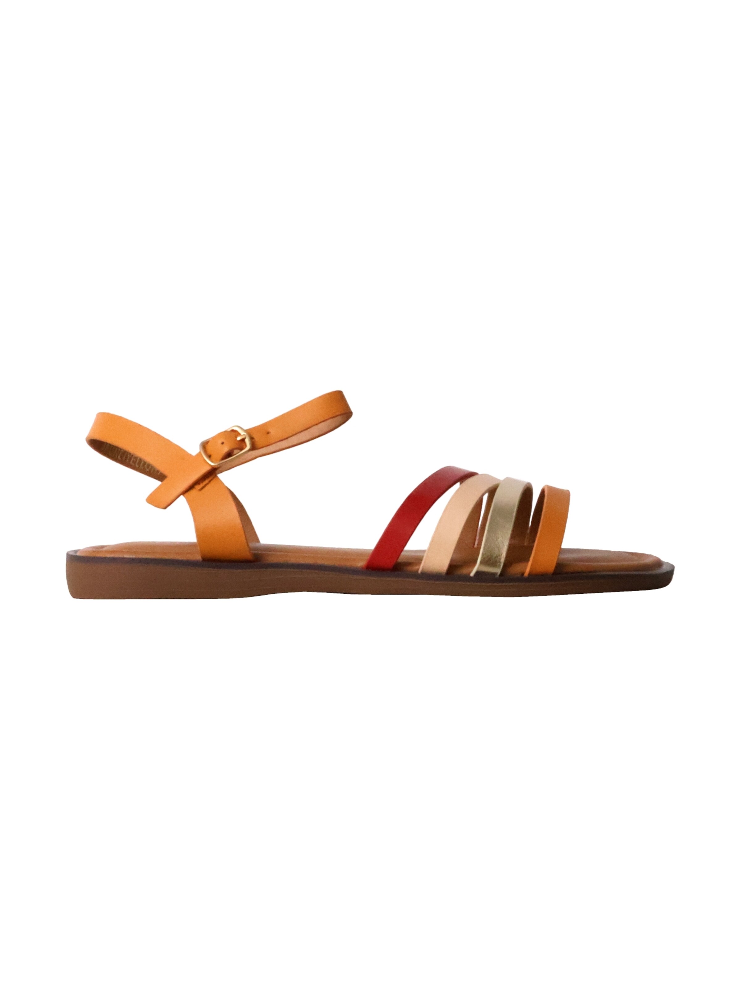 POTI PATI Sandal 'Flache Sandalen mit Riemchen' in Yellow