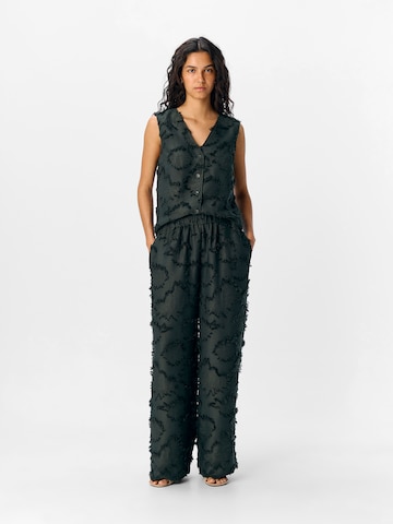 OBJECT Wide leg Trousers 'OBJBLAIR' in Grey