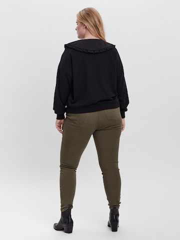 Vero Moda Curve Sweatshirt 'Becca' in Schwarz