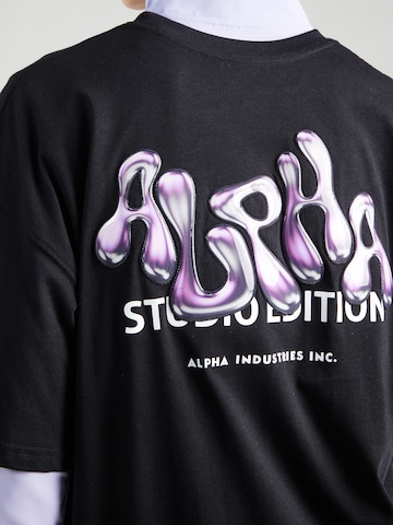 Tricou 'Studio Edition' de la ALPHA INDUSTRIES pe negru