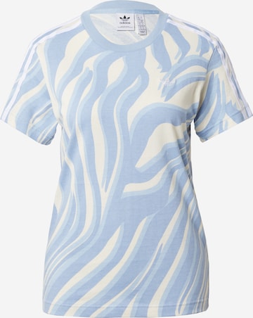ADIDAS ORIGINALS Koszulka 'Abstract Allover Animal Print' w kolorze niebieski: przód